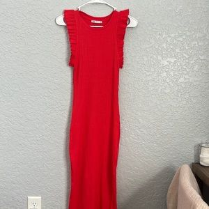 pink/red zara long dress